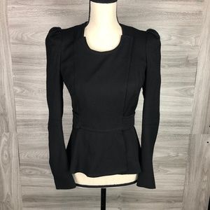 Tracy Reese Black Wool Wrap Top Size 2